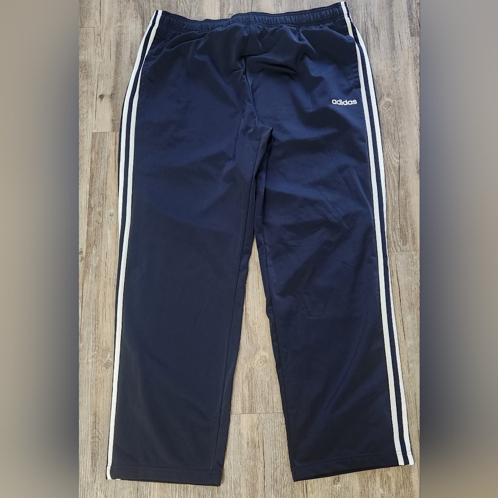 Adidas‎ Track Pants Men 2XL Navy Wide leg Drawstring loose fit
